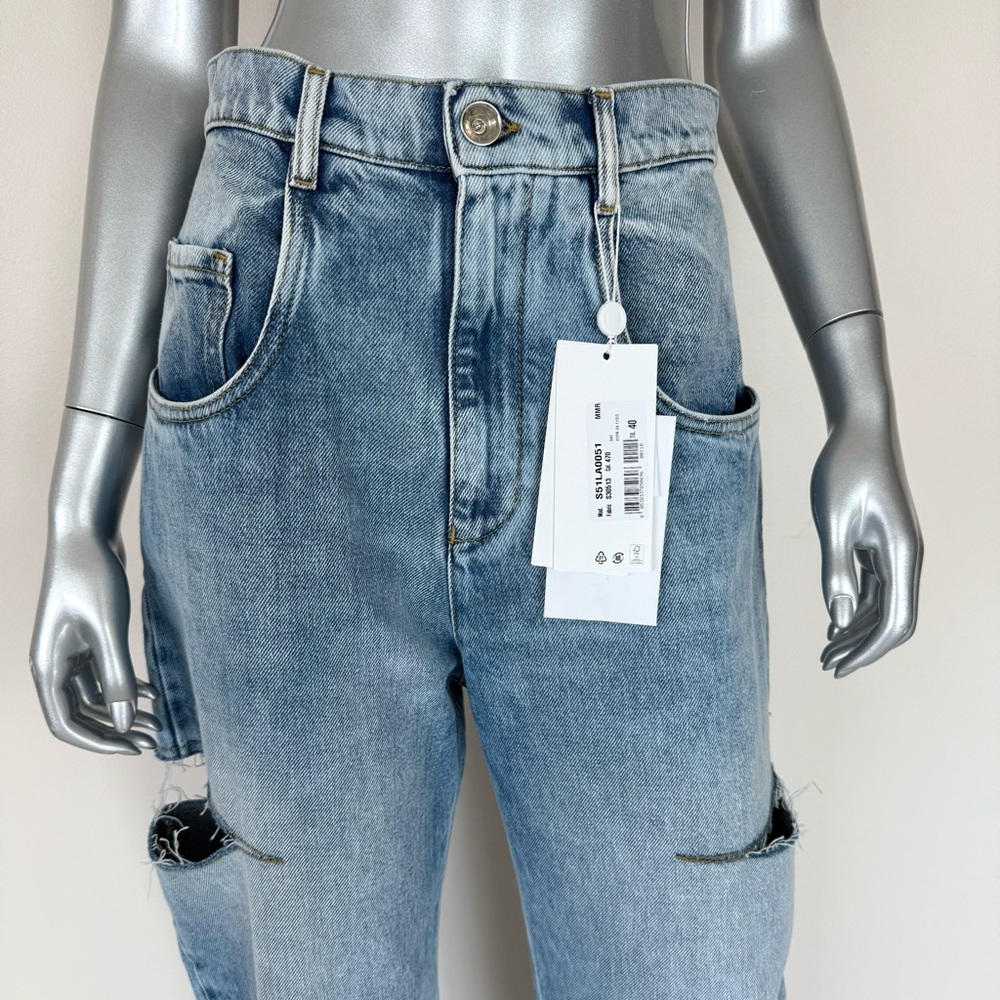 NWT!!! Maison Margiela Wide-Leg Slashed Cut-Out Jeans Size 1 850$ Authentic - Picture 4 of 11